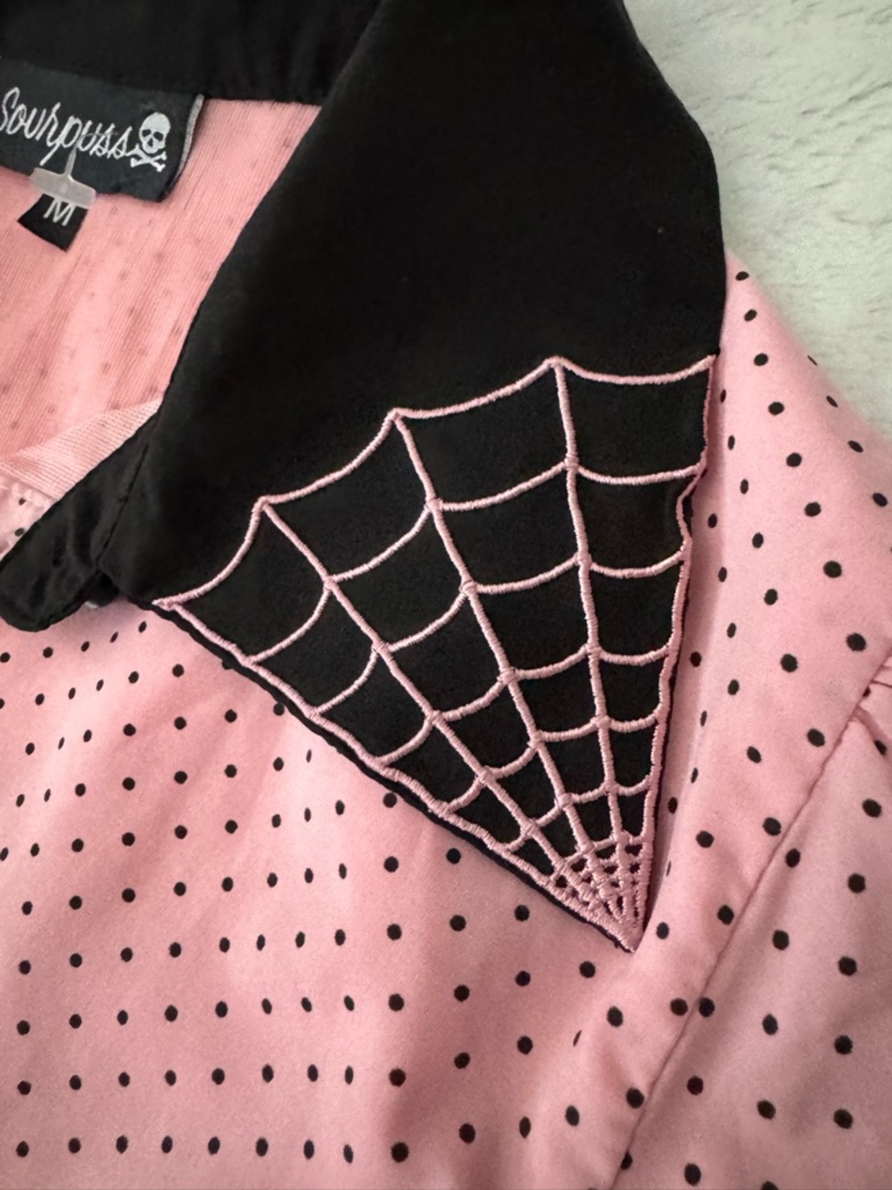 NWOT- Sourpuss Spiderweb Lydia Dress Pink - Picture 8 of 16